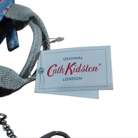 Cath Kidston London Coin Purse Mini Bag Key Ring Clip Floral Print Blue Flowers - Picture 5 of 8